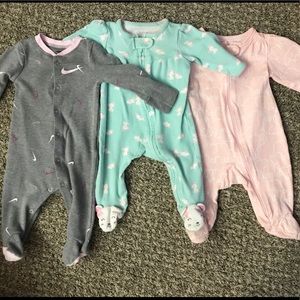 Baby Girl Sleepers - 3 months - Pack of 3